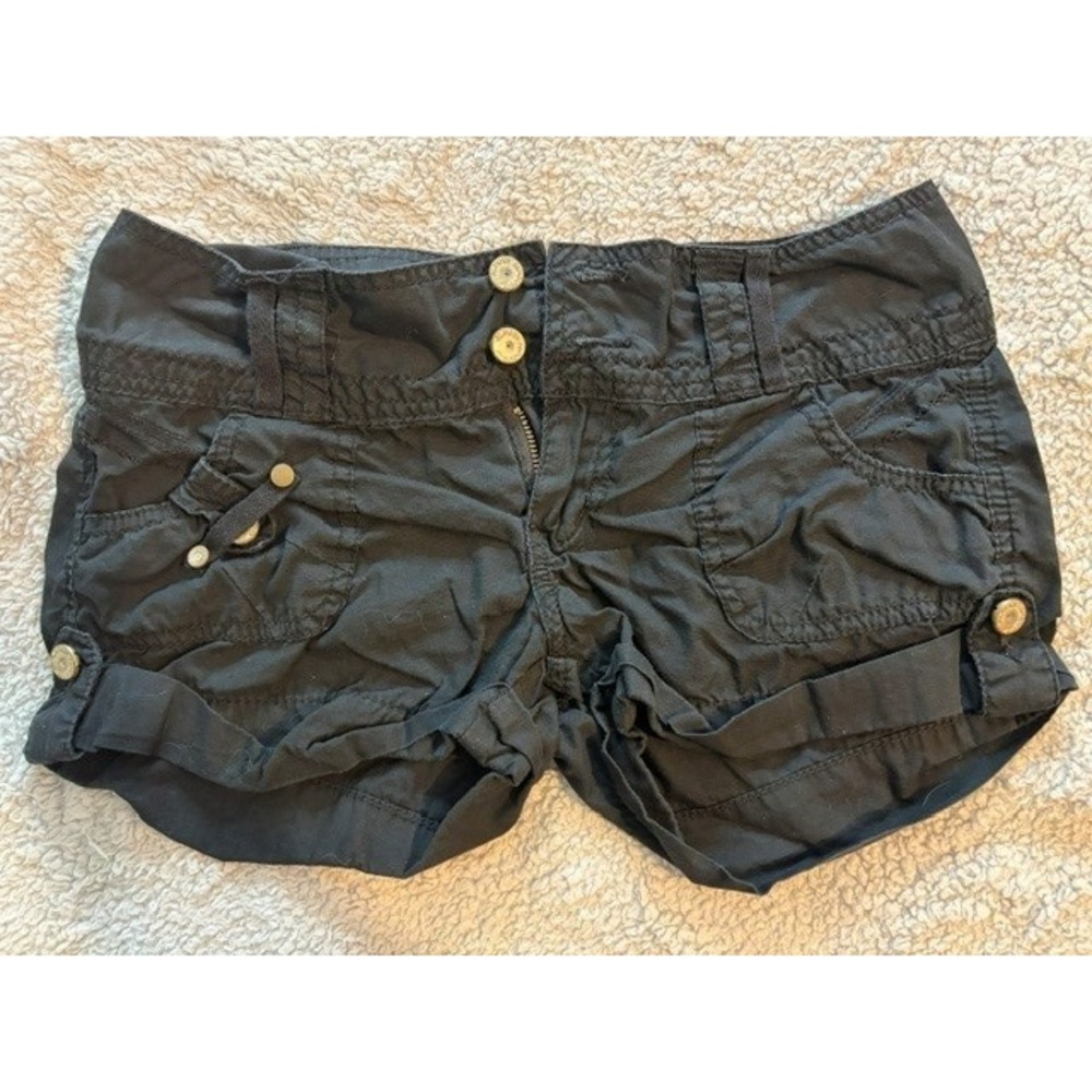 Juniors Black Almost Famous Cargo Shorts Size 0